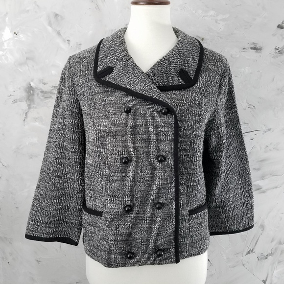 AMY ADAMS Vintage 50s Grey & Black Knit Jacket - Picture 1 of 8